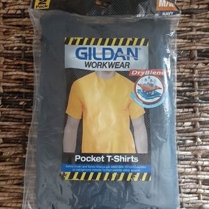 Men's gildan workwear 2 pack POCKET t-shirts